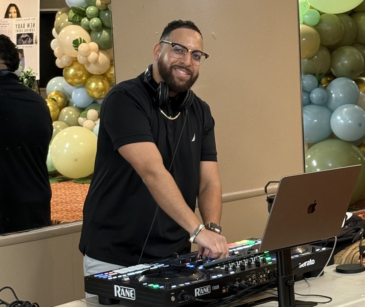 DJ LevSev at his first event, a baby shower