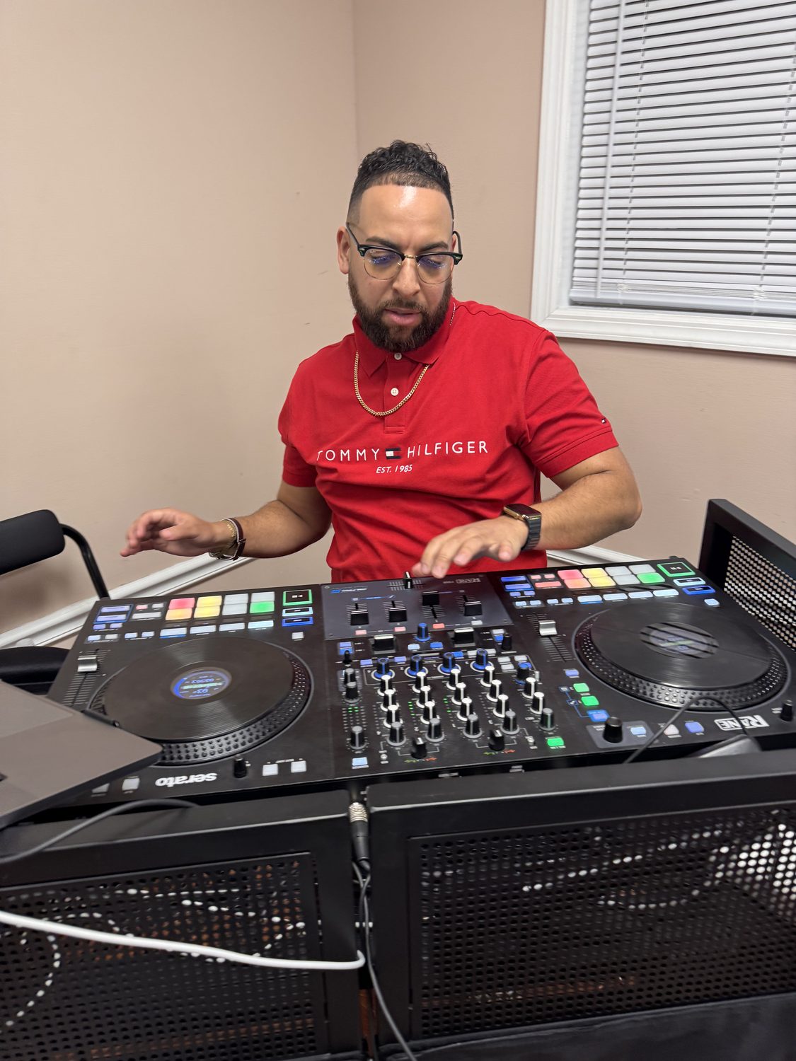 DJ LevSev mixing on the controller